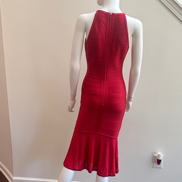 Stunning Herve Leger Red Midi Dress - Picture 3 of 9
